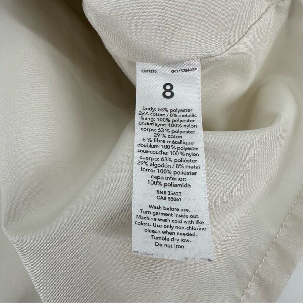 Carter’s girl jacquard woven dress cream metallic gold floral Size 8 - Picture 5 of 11